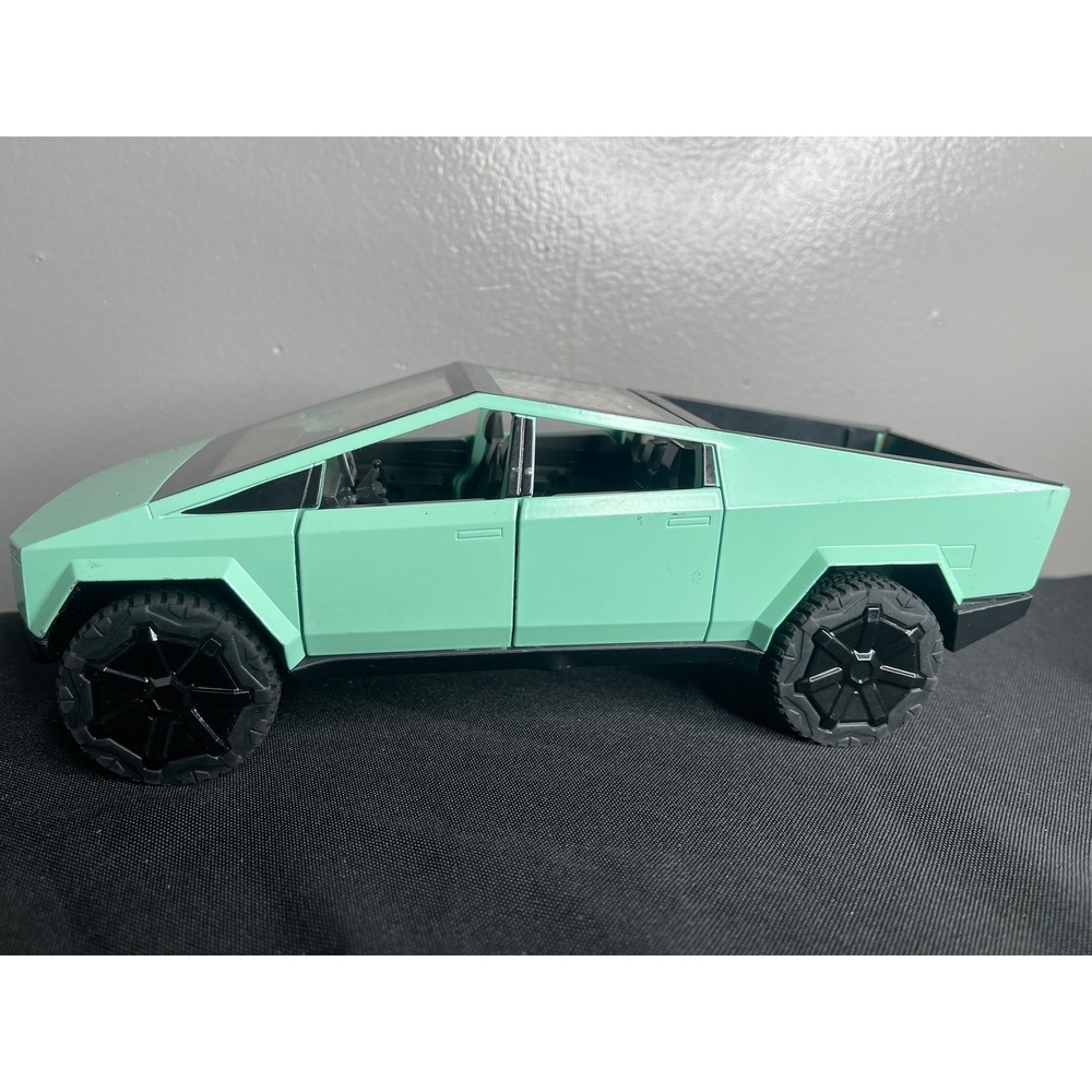Tesla Cybertruck Toy Model Mint Green Opening Doors Electric Truck 8.5 Inch